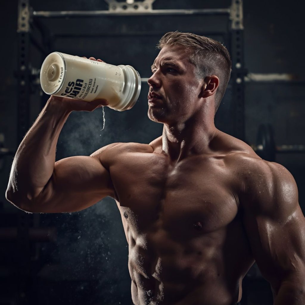 Musuclar-boy-drinking-a-recovery-drink