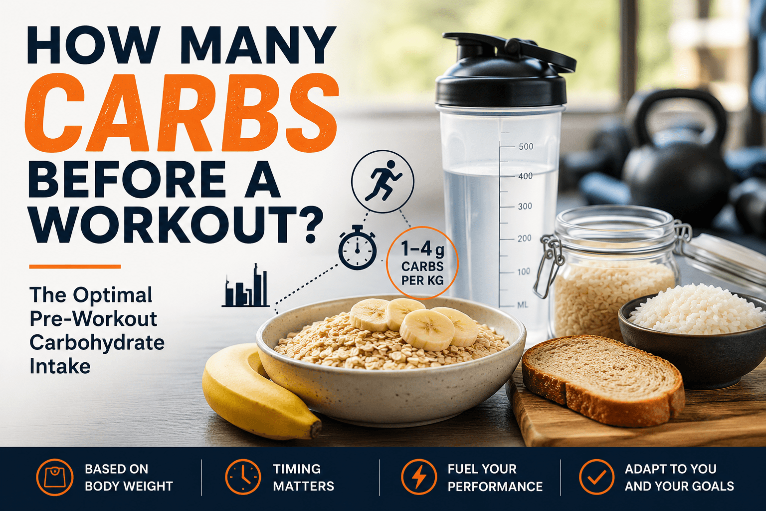 How many carbs before a workout? Food and beverages for sport